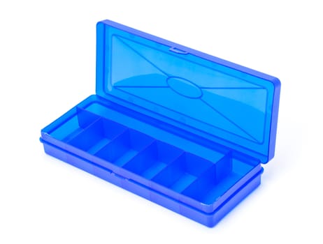 Plastic Blue Storage Box, isolated on white