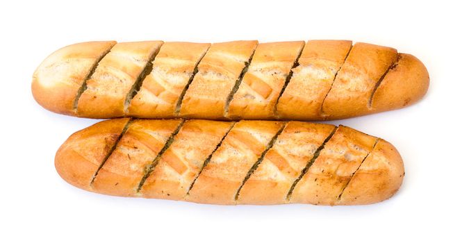 Delicious Baguette, on white background