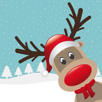 rudolph reindeer red nose and hat scarf