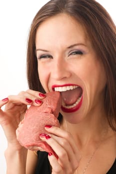 Rachel parker Business Woman EATS RAW MEAT
