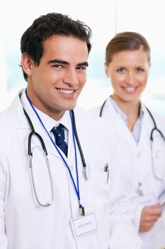 Young medical team standing next to each other