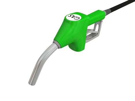 Close-up illustration of fuel pump nozzle isolated on white background