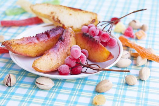Sweet baked fruit and nuts