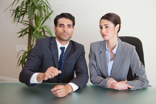 Business team negotiating in a meeting room