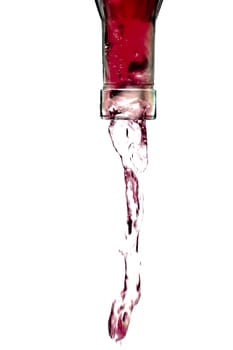 Red liquid splash on white background