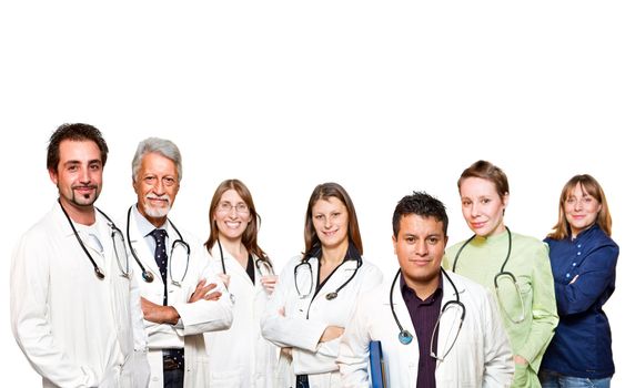 medical professionals standing isolated