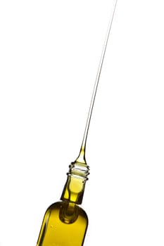 Yellow liquid on white background