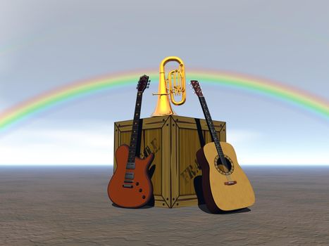 guitar and music and sky