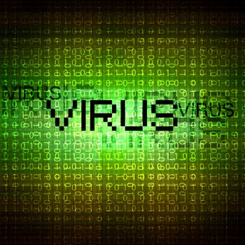 A computer virus detection symbol illustration with word Virus