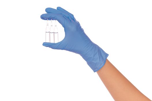 laboratory assistant take three ampules for make a test