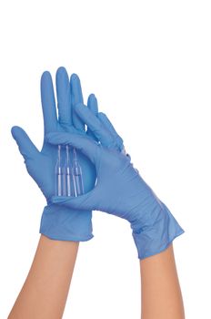 laboratory assistant take three ampules for make a test