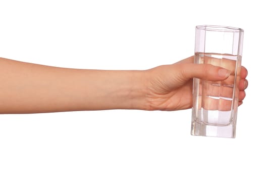 woman giving a glass with water to patient