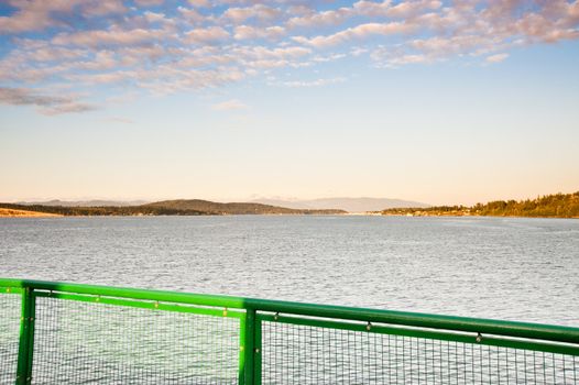 Mount Baker and Puget Sound seen from a ferry