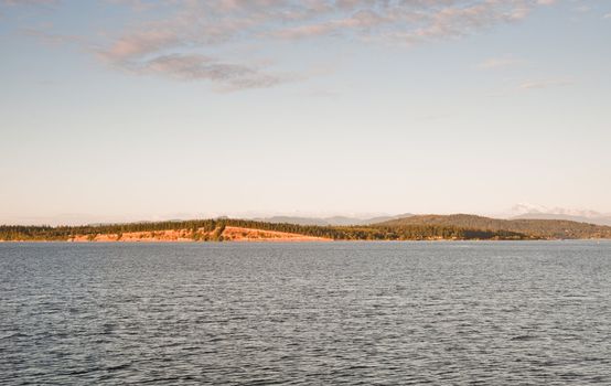 Mount Baker and Puget Sound seen from a ferry