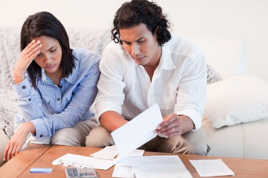 Young couple depressed about financial problems