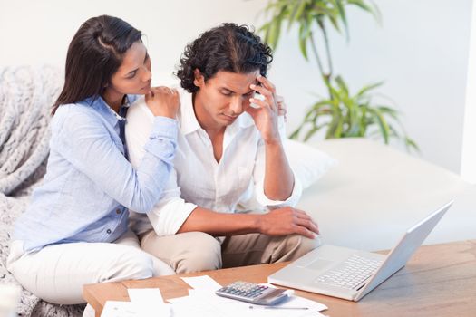 Frustrated young couple underestimated their expenses
