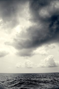 Seascape in Malaysia with dramatic sky