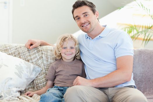 Father and son on the sofa