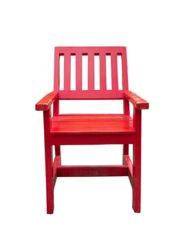 Isolated red wooden chair.