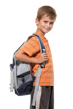 Cute boy smilling isolated on a white background