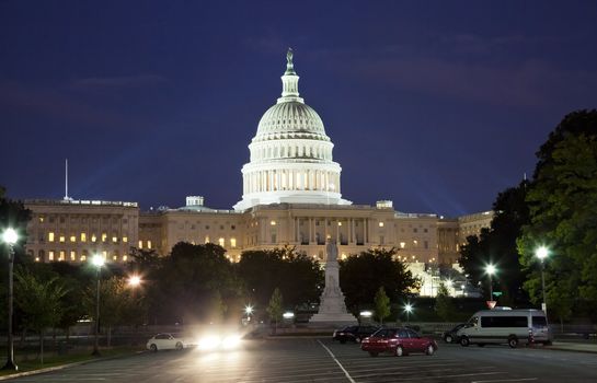 The US Capitol in Washington D.C. in the night