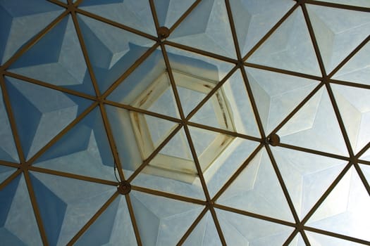 Geometric glass structure of ceiling dome