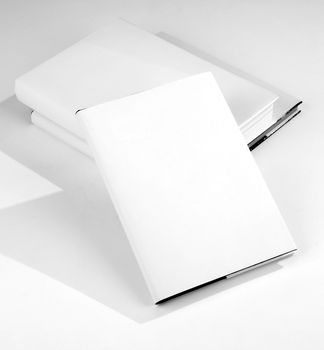 Three Blank book cover white