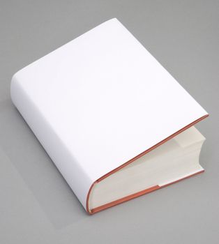Blank opened book with white cover