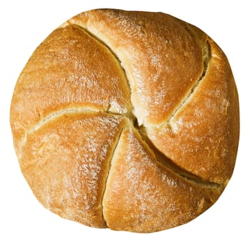 One warm freshly baked bun with a glazed crust