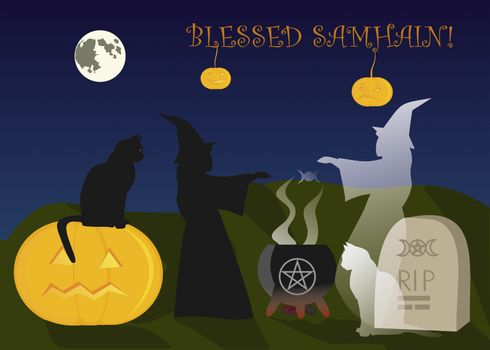 Live and ghost witch conjures at Samhain