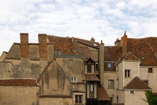 facades of means age, Auxerre (Burgundy France)
