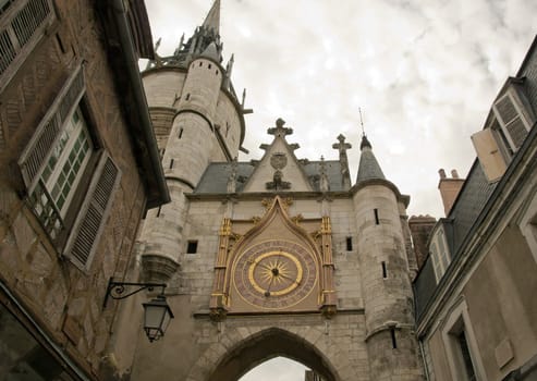 clock of the clock tower (Auxerre Bourgogne France)