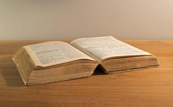 old bible book on table