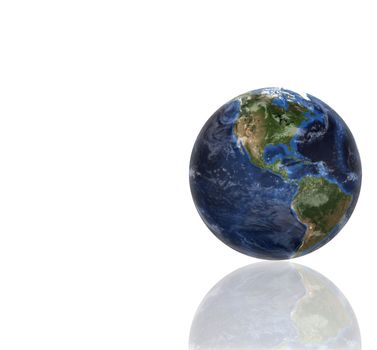 3d planet globe against a white background