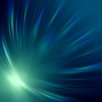 abstract neon blue rays lights over dark background