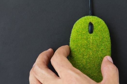 hand with eco computer mouse