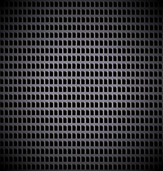 Square background with metal grid and holes of rectangular shape
