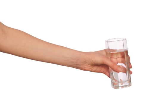 woman giving a glass with water to patient