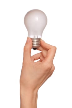 lamp in the woman's hand as a symbol of light