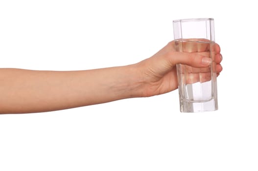 woman giving a glass with water to patient