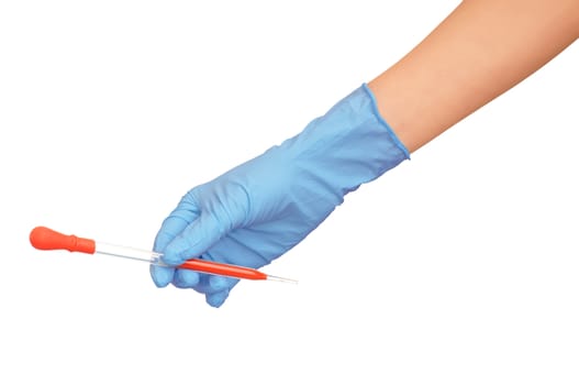 Doctor research a sample of blood for vaccine