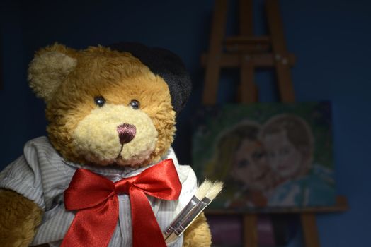 portrait of Teddy, Dress painter in his studio