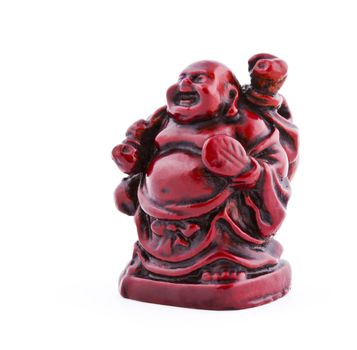 Netsuke figure isolated on white background. Close-up