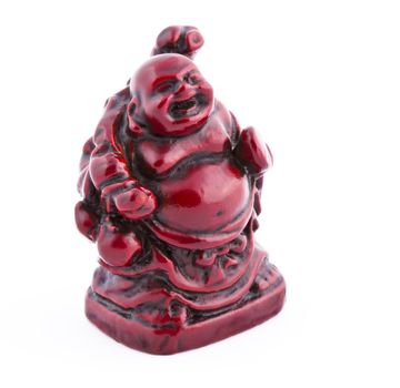Netsuke figure isolated on white background. Close-up