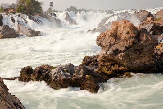 khong pha peng waterfalls, champasak, southern laos