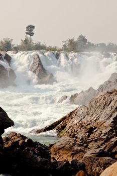 khong pha peng waterfalls, champasak, southern laos
