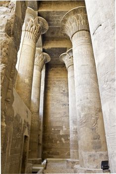 column in the main hall at the temple of esna, egypt