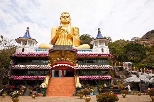 big golden buddha in dambulla, sri lanka