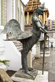 demon statue in wat phra kaew, bangkok, thailand