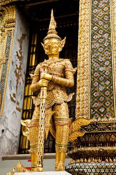temple guard statue in wat wat phra keaw, bangkok, thailand